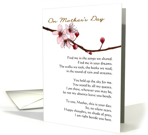 From Son in Heaven for Mom on Mother's Day Poem and Blossoms card