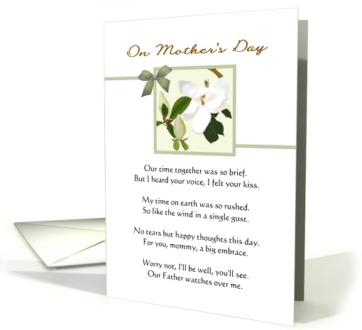 From Angel Baby in Heaven for Mom on Mother's Day Magnolia Bloom card