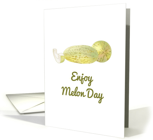 Celebrate Melon Day, sketch of melons whole and a slice card (1517778)