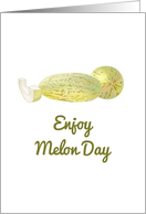 Celebrate Melon Day, sketch of melons whole and a slice card