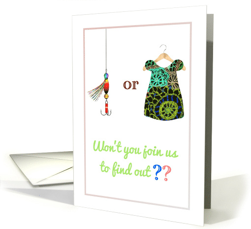 Baby Gender Reveal Party Invitation Lures Or Lace card (1518250)