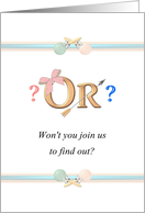 Baby Gender Reveal Party Invitation Bows Or Arrows card