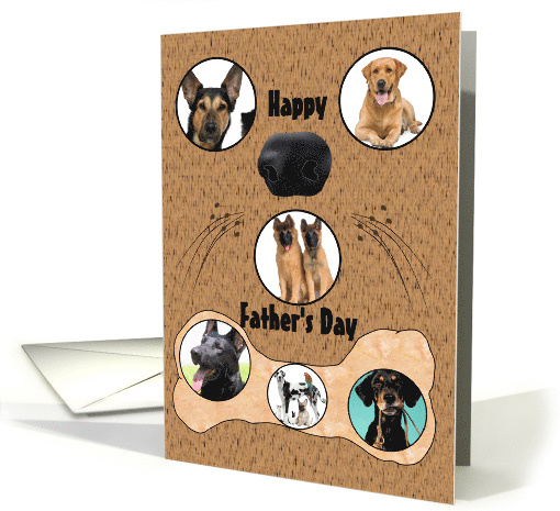 For Dad from Pet Dogs Nose Whiskers Bone Father's Day Photocard card