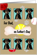 For Dad From Pet Dogs Bone Balls Feeding Bowl Father’s Day Photocard card