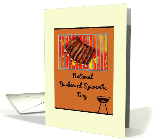 National Barbecued Spareribs Day Rack of Ribs on Hot Coals card
