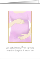 2nd Baby Daughter and Son in Law 2nd Time Round Congratulations card