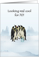 70th Birthday Waddle Of Penguins On The Ice card
