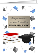 Graduating Summa Cum Laude Cap And Books What An Achievement card