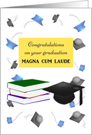 Graduating Magna Cum Laude With Great Honor Cap And Books card