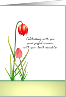 Joyful Reunion Mother With Birth Daughter Illustrated As Two Flowers card