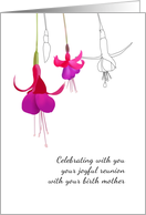 Joyful Reunion with Birth Mother Illustrated as Two Pretty Fuchsias card
