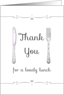 Thank You For Lunch Knife And Fork Setting card