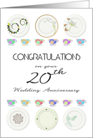 20th China Wedding Anniversary Pretty China Plates and Cups card