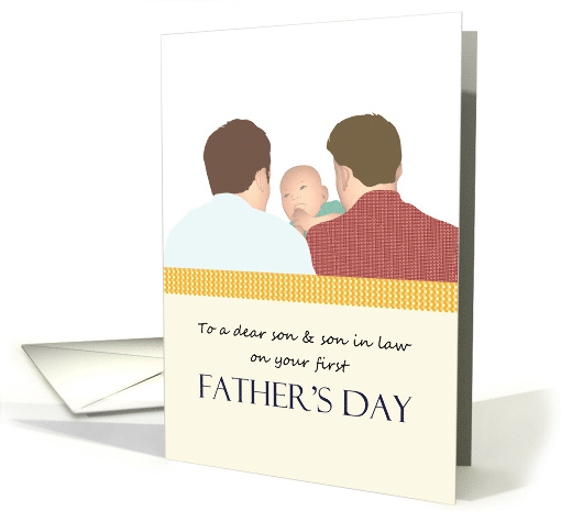 Father's Day for Son and Son in Law Doting Dads and Baby card