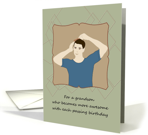 Birthday for Grandson Early Twenties Young Man Combing His Hair card