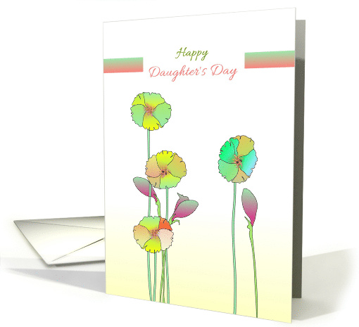 Daughter's Day for Sister Floral Sketch in Vibrant Colors card