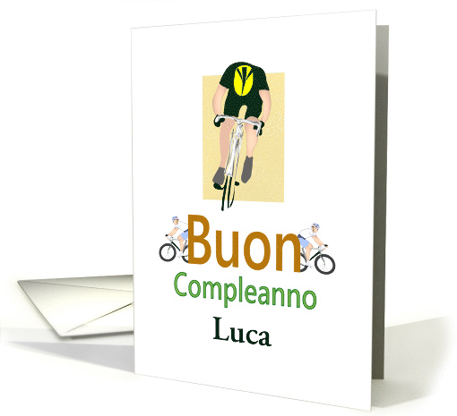 Buon Compleanno Birthday in Italian Cyclist Custom card (1533942)