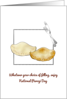 National Pierogi Day Delicious Dumplings Fork and Knife card