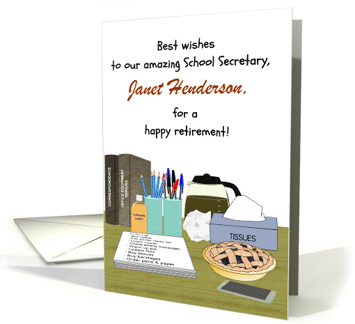 School Secretary Retirement Desk with To Do List on Show card