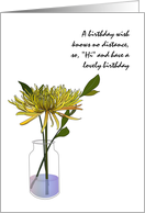 Birthday for Estranged Daughter Chrysanthemum Bloom in Bottle card