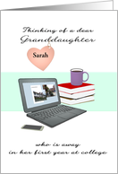 Thinking of Granddaughter 1st Year at College Laptop Custom card