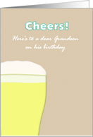Adult Grandson Birthday A Large Glass of Lager card