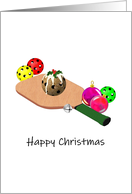Pickleball Christmas Pickleball Pudding with Cream on Paddle card