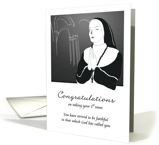 Congratulations on Taking Your 1st Vows to Becoming a Nun card