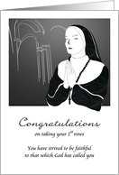 Congratulations on Taking Your 1st Vows to Becoming a Nun card