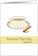 National Chai Day Cup of Chai Cinnamon Stick and Cardamon Pods card