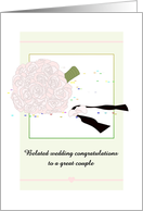 Belated Wedding Congratulations Bridal Bouquet and Groom’s Bow Tie card