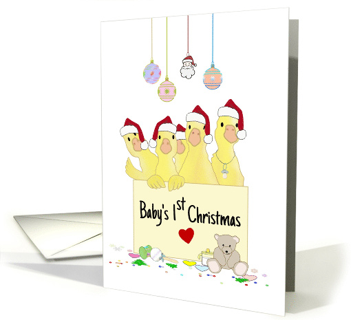 Five Cute Ducklings Holding Board Which Reads Baby's... (1548126)