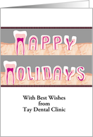 Custom Happy Holidays From Dental Clinic To Patients All Teeth card