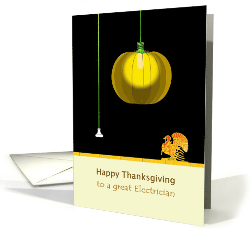 Thanksgiving for Electrician Pumpkin Ceiling Light Shade card