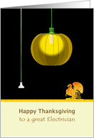 Thanksgiving for Electrician Pumpkin Ceiling Light Shade card