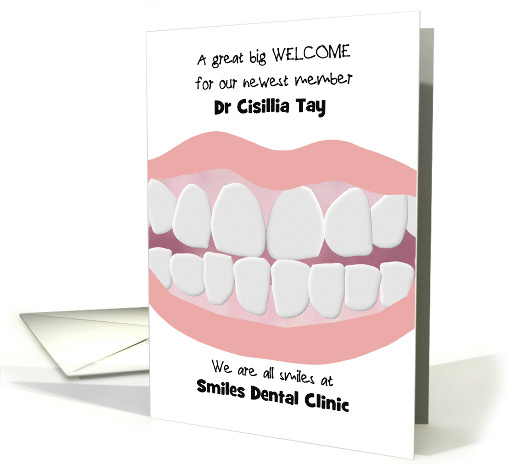 Welcome New Dentist to the Dental Team Great Big Toothy Grin card