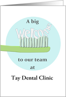 Welcome New Staff to Dental Team Welcome on Bristles of Toothbrush card