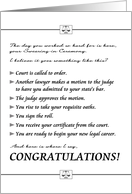 New Lawyer’s Swearing In Ceremony, Condensed Steps of Ceremony card