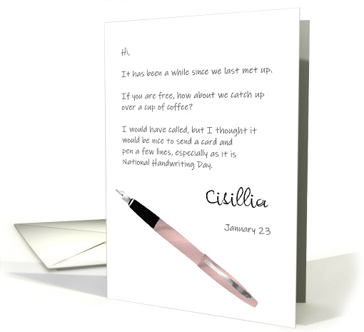 National Handwriting Day, A Written Note and a Fountain Pen card