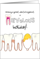 Christmas for Dental Hygienist, Teeth and Bauble with Gold Filling card