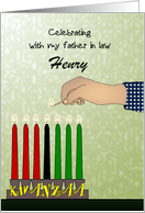 Celebrating Kwanzaa with Father in Law Lighting Candles card