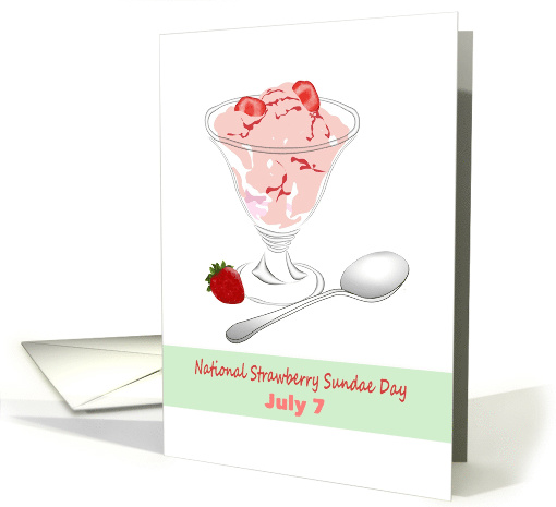 National Strawberry Sundae Day The No Cream Healthy Serving card
