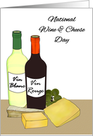 National Wine and Cheese Day Red and White Wine Cheese Selection card