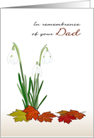 In Remembrance of Your Dad in the New Year Snowdrops in Bloom card