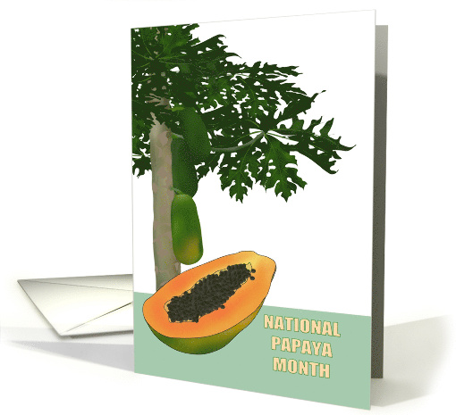 National Papaya Month Papaya Tree and Fruits card (1553452)