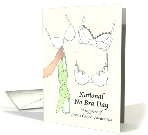 National No Bra Day in Support of Breast Cancer Awareness card