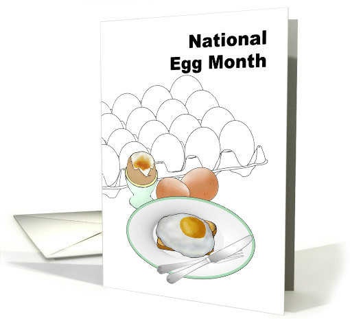 National Egg Month Soft Boiled and Sunny Side Up card (1554378)