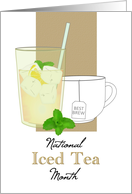 National Iced Tea Month A Cooling Refreshing Drink card