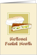 National Panini Month Grilled Sandwich with Chicken Avocado Filling card