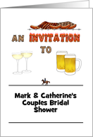 Couples Bridal Shower BBQ Theme Beer Champagne Custom Invite card